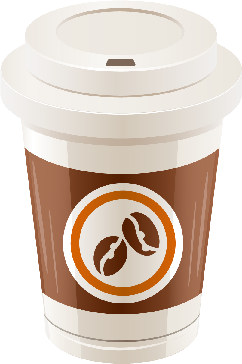 Coffee Cup Png Vector Clipart, Is Available For Free - Coffe Cup Vector Pg (862x1267), Png Download