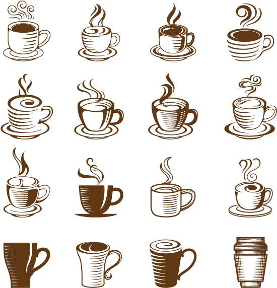 Iced Coffee Cappuccino Tea Coffee Cup - Coffee Cup Vector Free Download (626x626), Png Download