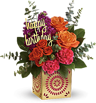 Birthday Sparkle Bouquet Tbc03-1a - Birthday Flowers (368x460), Png Download