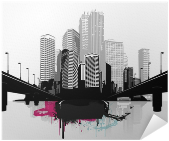 Black And White Panorama Cities - White (400x400), Png Download