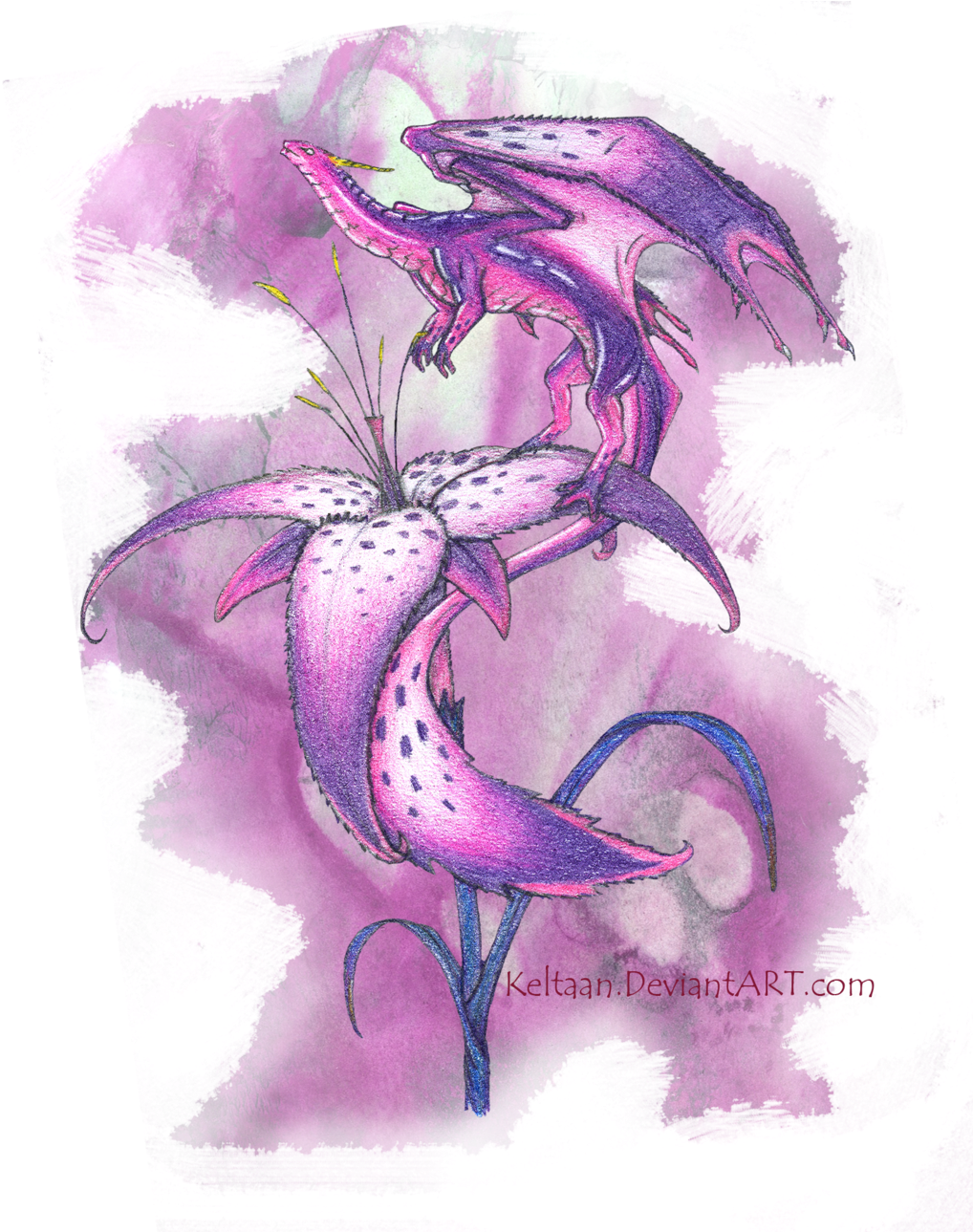 Flower Dragon - Deviantart (1024x1288), Png Download