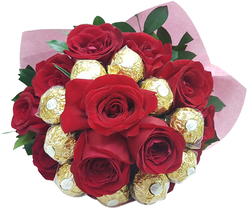 Chochlate Dreams 10 Ferraro 13 Rose Bouquet Engrave - Chocolate (600x800), Png Download