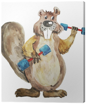 Illustration Of A Watercolor By Hand On A White Background - Castor Ilustração (400x400), Png Download