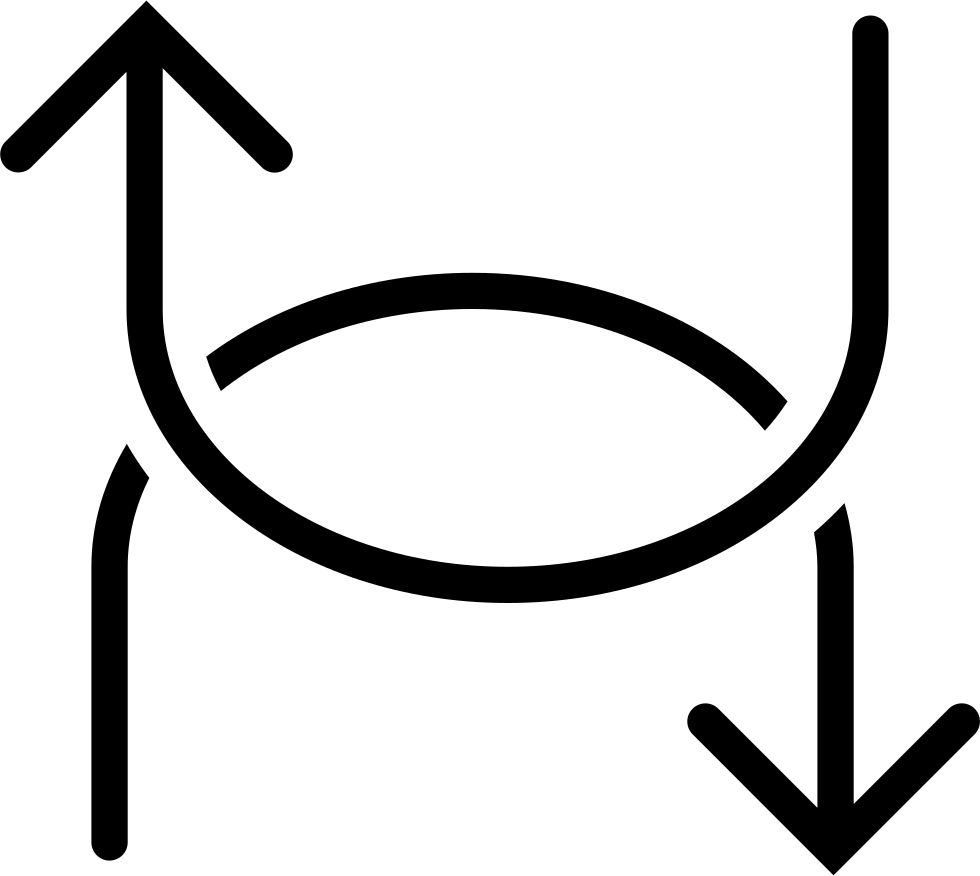 Two Curved Arrows (980x876), Png Download