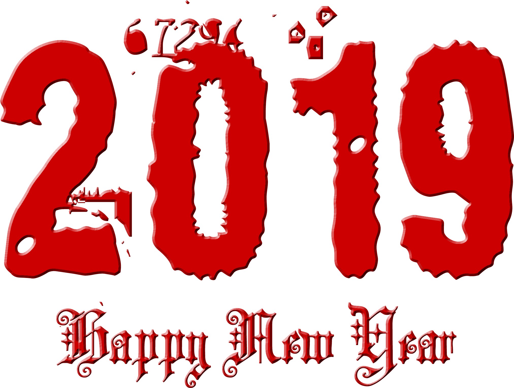 Happy New Year 2019 Download With Distressed And Grungy (2200x1750), Png Download