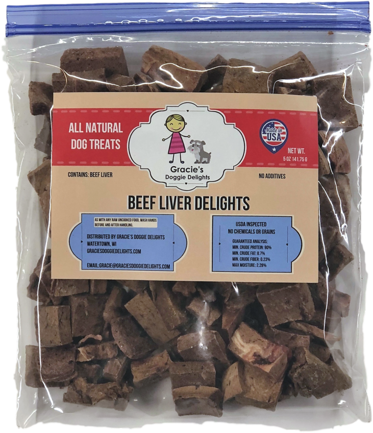 Gracie's Beef Liver Delights Freeze Dried Dog Treats - Chocolate (992x1024), Png Download