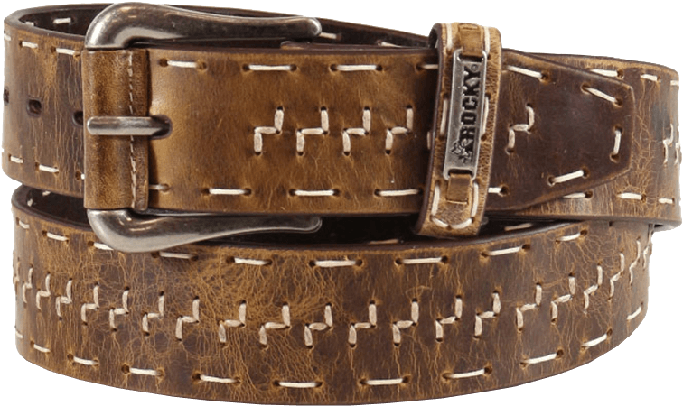Rocky Men's Full-grain Leather Outdoor Belt W/cream - 32" Rocky 1 1/2" Wide Brown Mens Outdoor Leather Belt (924x1000), Png Download