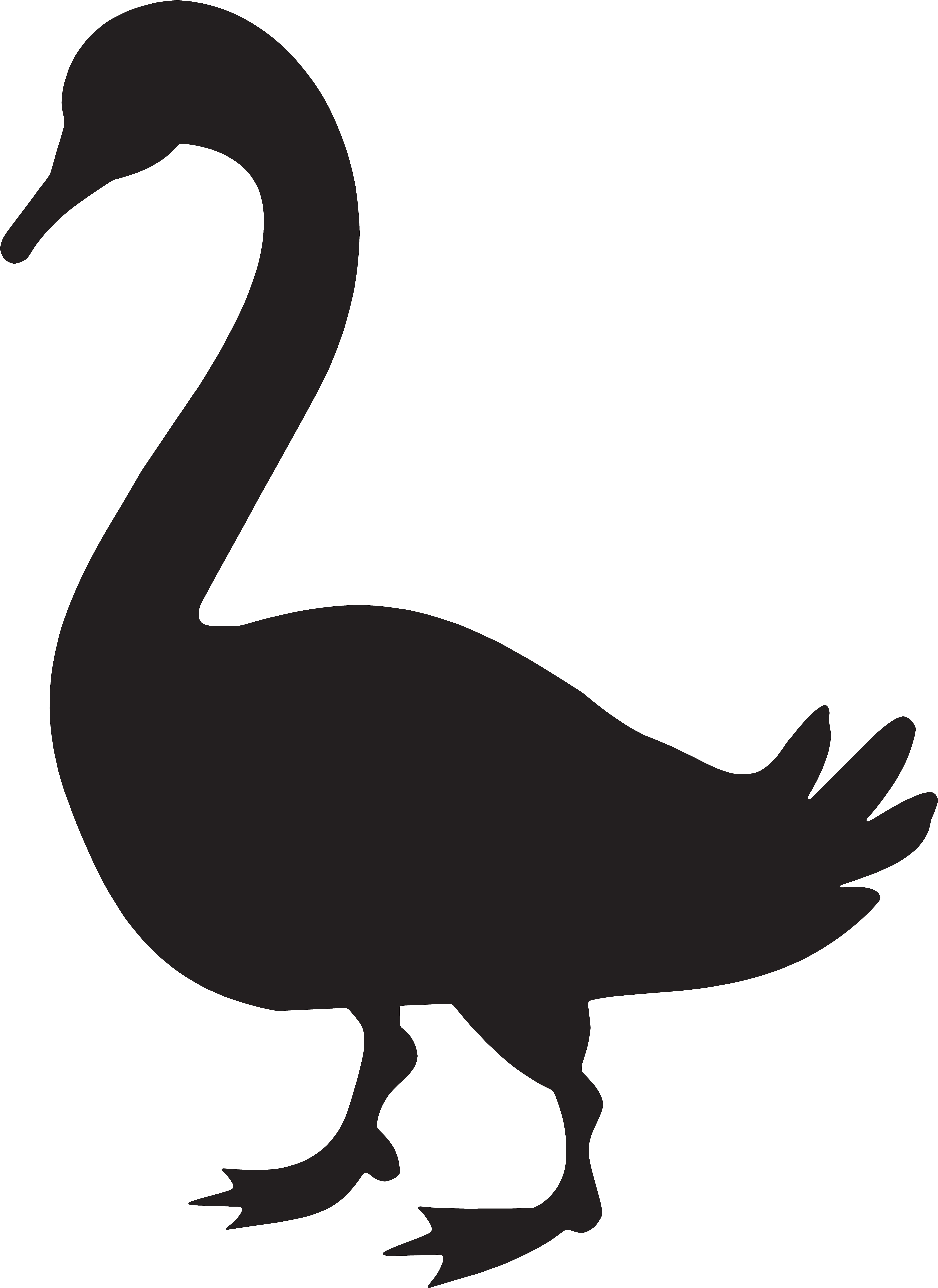 Goose Silhouette Png Clip Art Image - Goose Silhouette (5860x8000), Png Download