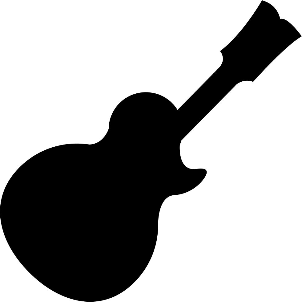 Music Guitar Black Silhouette - Silhueta De Instrumentos Musicais (981x980), Png Download