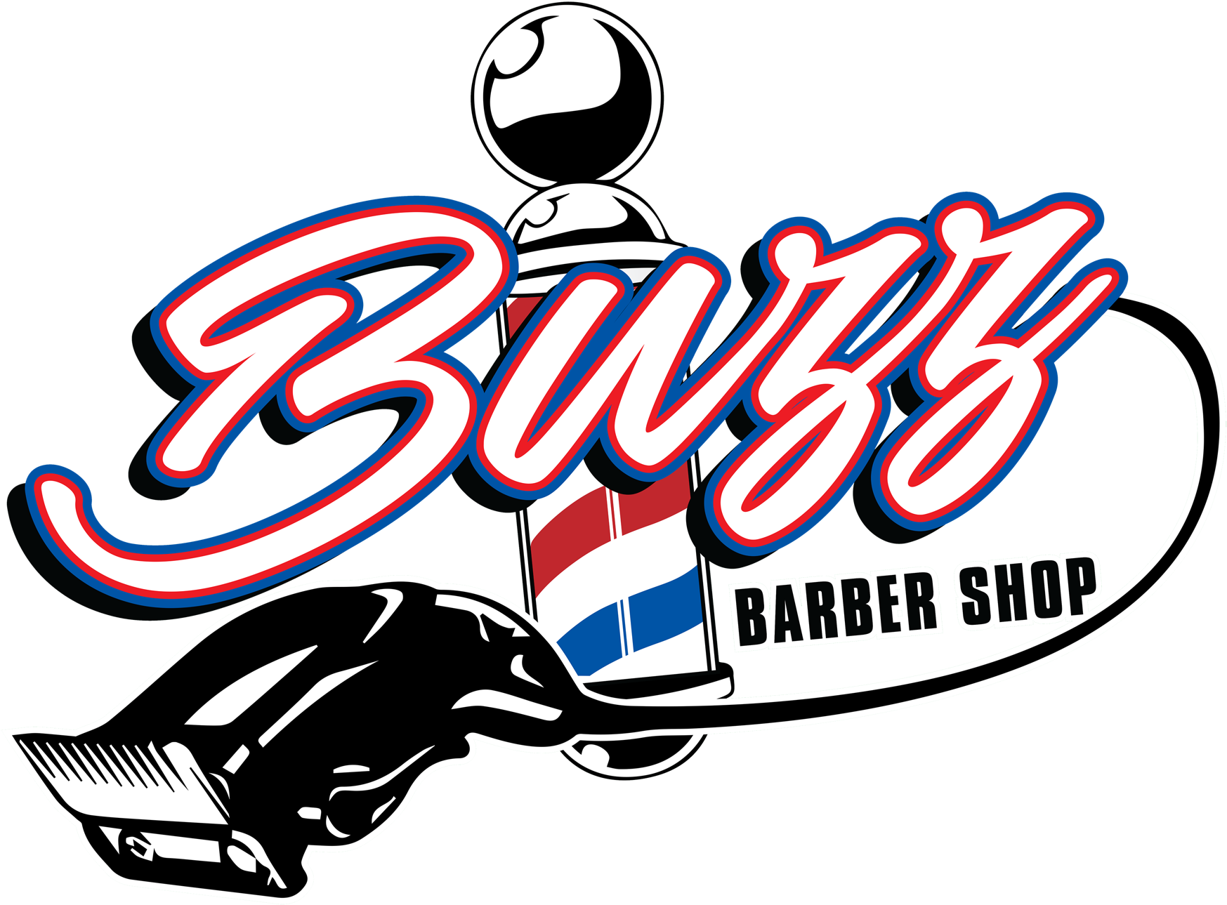 Buzz Barbers - Graphic Design (1800x1450), Png Download