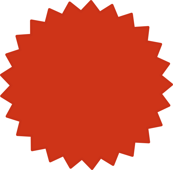 Brown Starburst Clipart Cliparts And Others Art Inspiration - Red Star Burst (600x589), Png Download