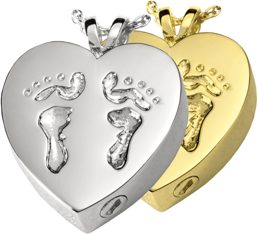 Childs Memorial Pendant - Cremation Memorial Jewelry: Sterling Silver Baby Feet (500x500), Png Download