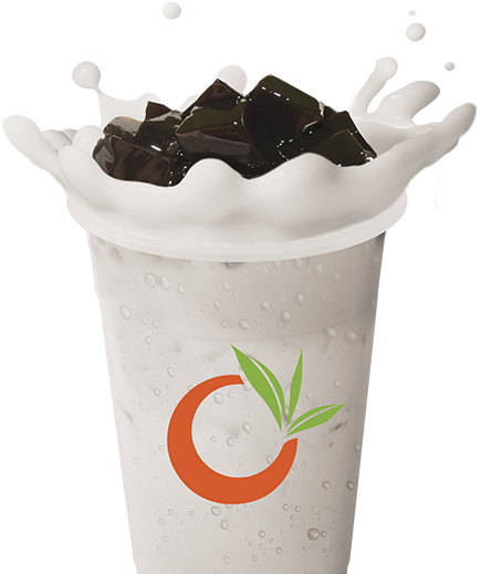 Black Jelly Milk Tea - Tea Ochaya (516x572), Png Download