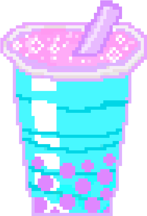 Bubble Tea - Bubble Tea Pixel Art (570x730), Png Download