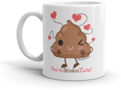 Kawaii Poop Mug, Funny Mug, Kawaii Mug, Humor Mug, - Happy Coffee (500x500), Png Download