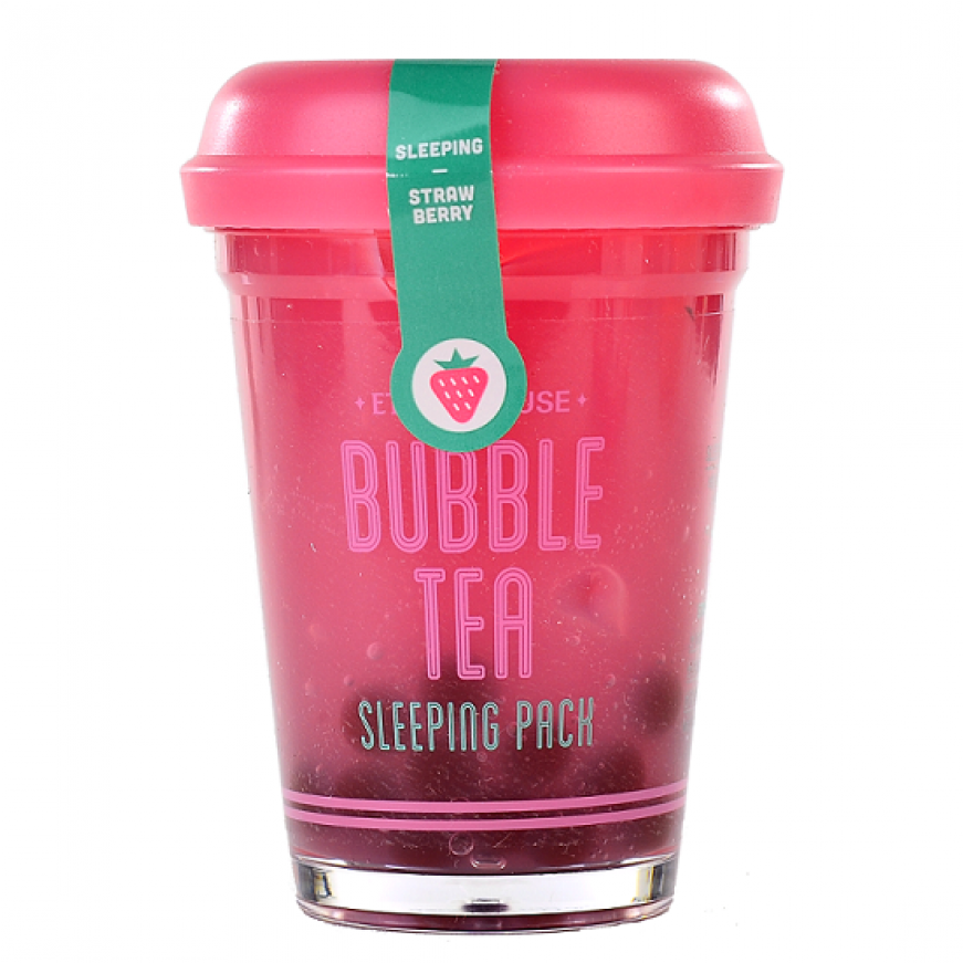 Etude House Bubble Tea Sleeping Pack (type: Strawberry) (870x1110), Png Download