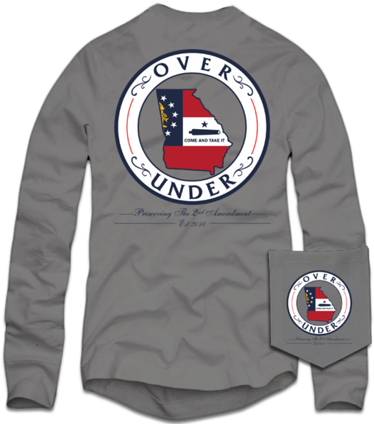 Over Under Georgia Come & Take It Long Sleeve T-shirt - Over Under L/s Timber Ghost - Size: Medium (600x600), Png Download
