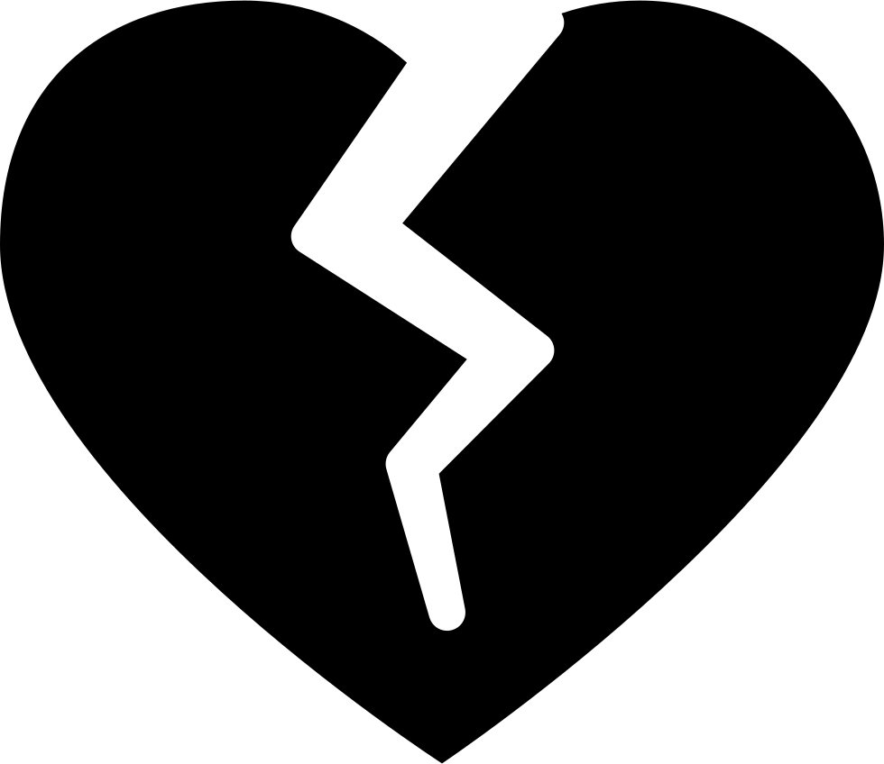 Download Broken Heart Silhouette Shape - Black Broken Heart Cartoon PNG  Image with No Background 