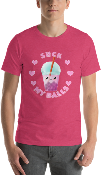 Kawaii Funny Humor Boba Tea Bubble Tea Short Sleeve - T-shirt (600x600), Png Download