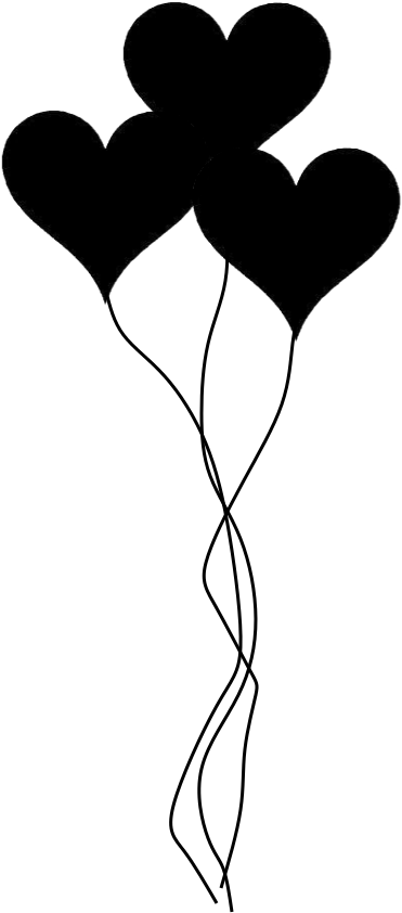 Heart Balloons Silhouette By Viktoria-lyn - Love Balloons Black And White (768x1024), Png Download