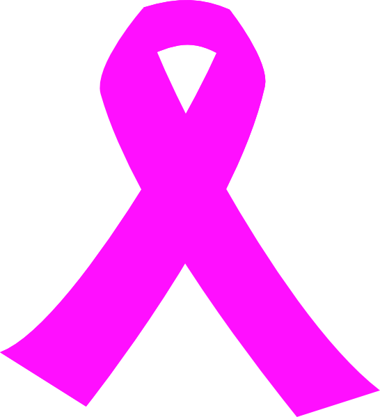 Hot Pink Ribbon Clip Art At Clker Com Vector Clip Art - Ribbon Breast Cancer Logo (546x599), Png Download