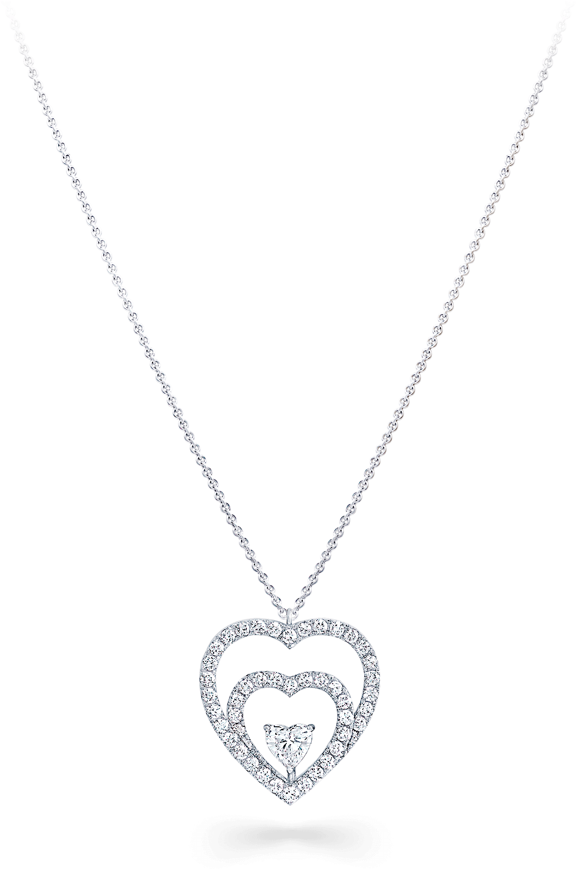 A Graff Bridal Necklace Featuring A Double Heart Diamond - Archive (2000x2000), Png Download