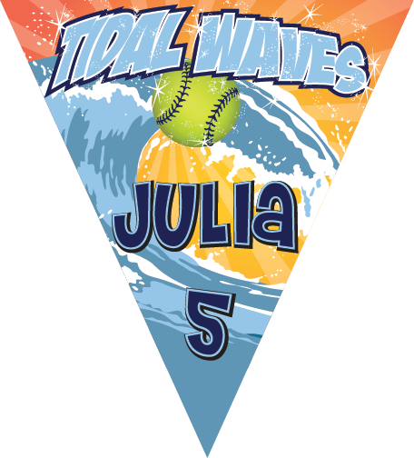 Tidal Waves Triangle Individual Team Pennant - Baseball (456x504), Png Download