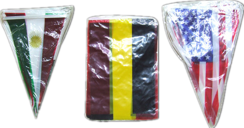 Polyester Bunting Triangle Pennant Banner Small Size - Rope (488x257), Png Download