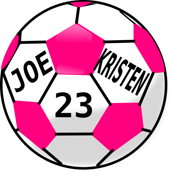 Pink Soccer Ball Clipart - Blue Clipart Football (600x598), Png Download