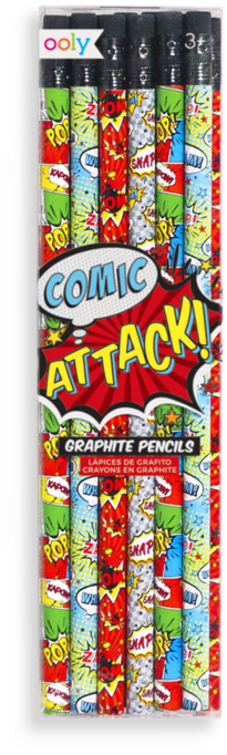 Self Expression Writing And Art Gift Set For Boys - Comic Attack Graphite Pencil Set International Arrivals (800x800), Png Download