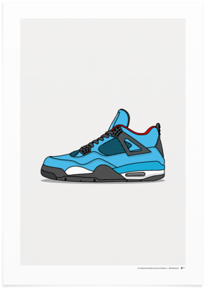 Jordan 4 X Travis Scott Cactus Jack - Jordan 4 Retro Travis Scott Cactus Jack Mens (360x481), Png Download