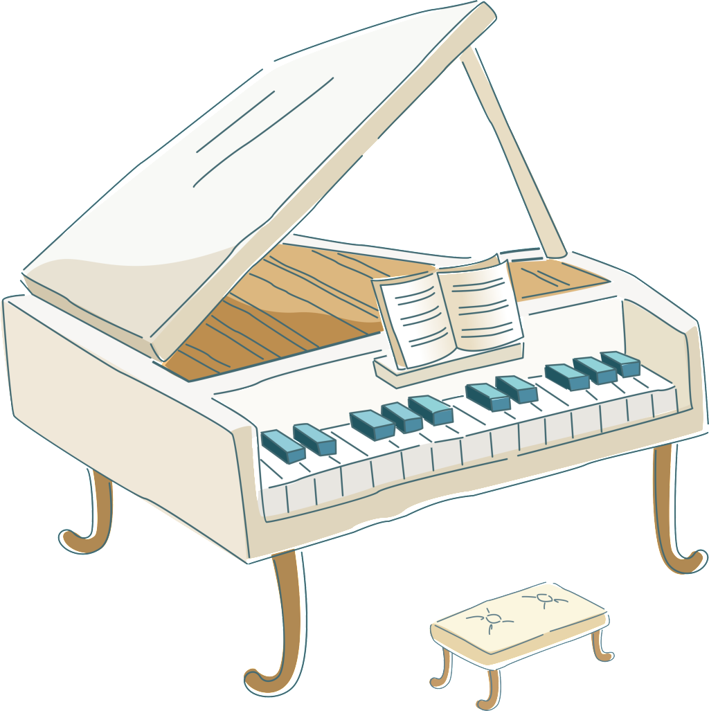 Creative Cartoon Piano Children Play The Piano - Piano (1024x1027), Png Download