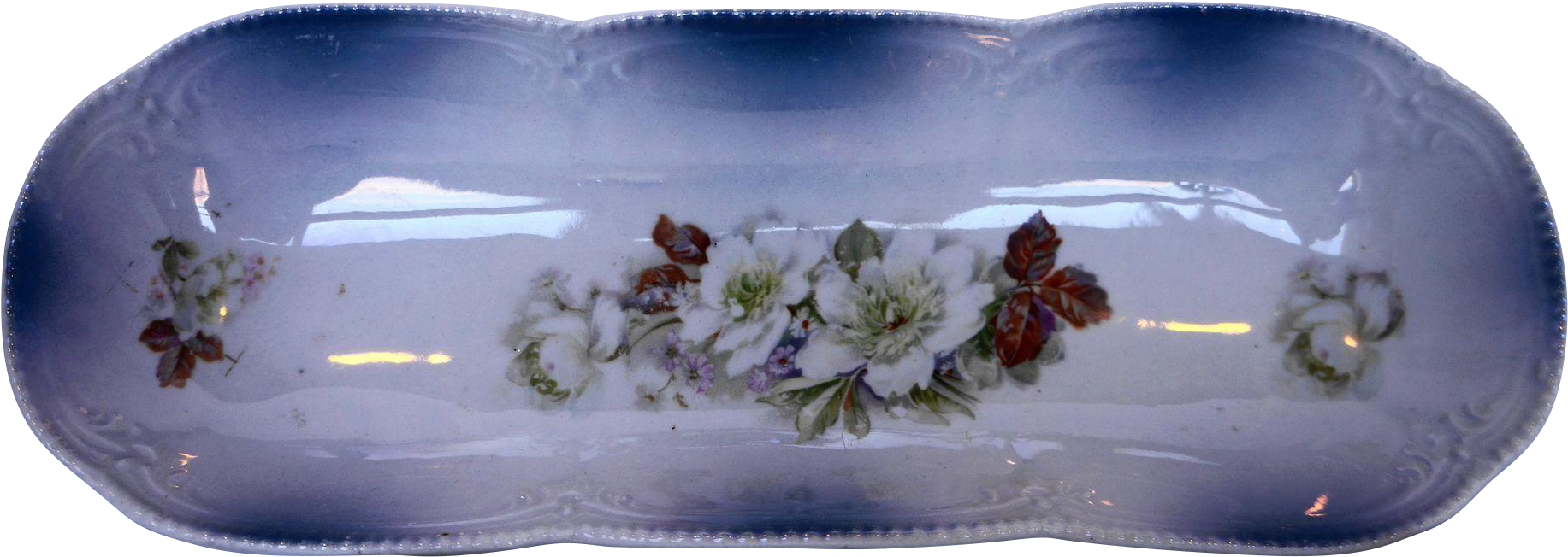 Porcelain Celery Dish Made In Germany Scalloped Floral - Bathtub (1832x1832), Png Download