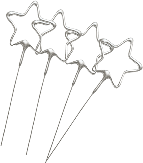 Star Shaped Sparklers 4 - Silver (660x800), Png Download