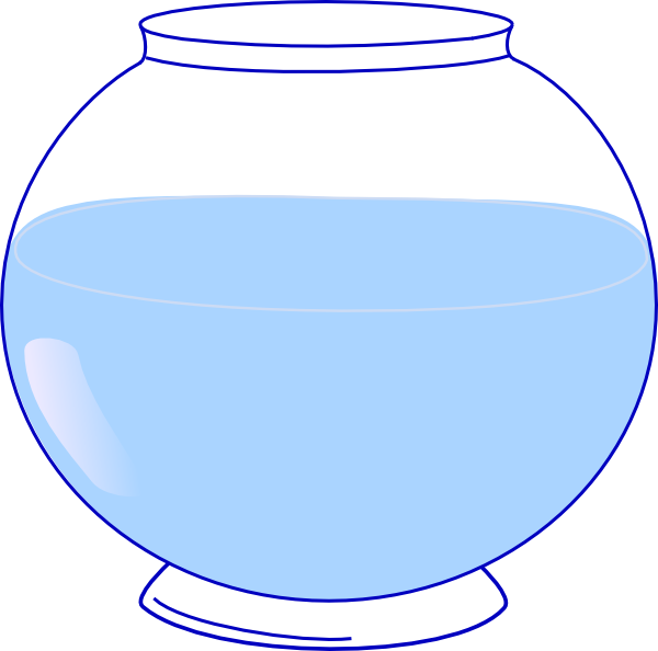 Fish Bowl Clip Art At Clker - Fish Bowl Clipart Png (600x594), Png Download