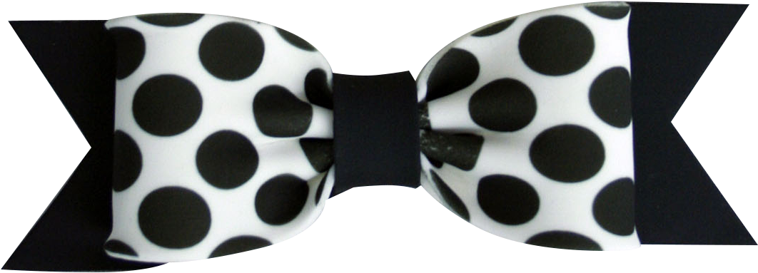 Fondant Bows Large Dot Print Black - Polka Dot (1200x432), Png Download