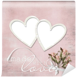 Vintage Elegant Frame With Rose And Heart Wall Mural - Ευχετηριεσ Καρτεσ Για Γαμο (400x400), Png Download