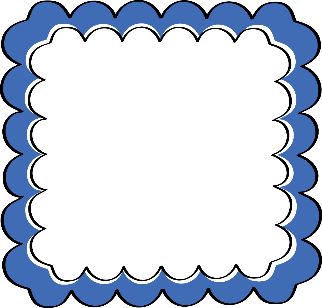 Blue - Blue Frame Clipart (1222x1168), Png Download