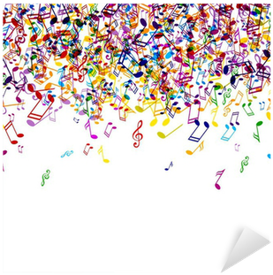 Vector Background With Colorful Music Notes Sticker - Wondertify Music Notes Laptop Shoulder Bag Briefcase,15-15.6 (400x400), Png Download