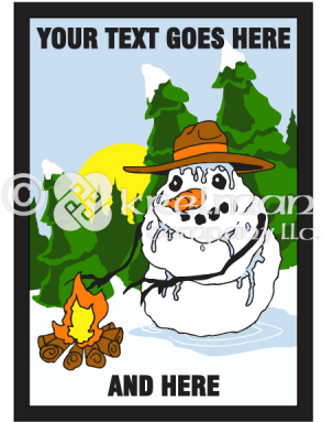 K1809 Snowman By The Fire - Fire (400x400), Png Download