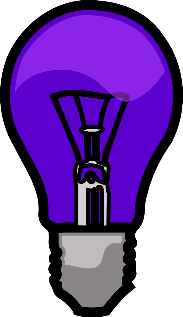 Light Bulb Clipart Purple - Png Idea Light Bulb Clip Art (600x1036), Png Download