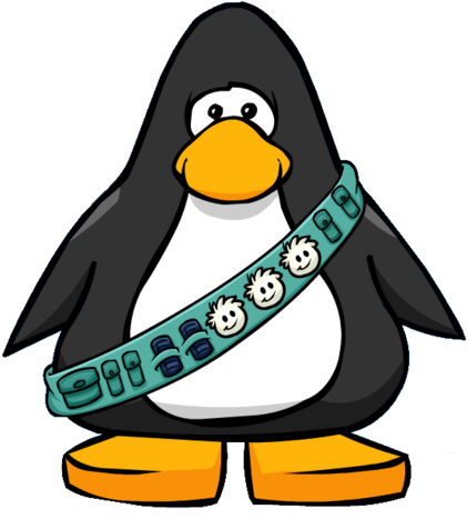 Puffle Care Sash From A Player Card - Club Penguin Dark Green Penguin (448x480), Png Download