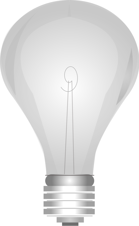 Lightbulb Clipart, Vector Clip Art Online, Royalty - Light Bulb Grayscale (556x900), Png Download