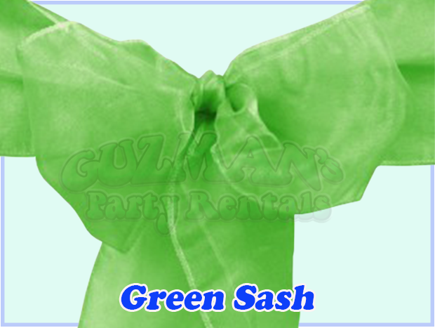 Green Sash Description - Organza Sash Silver (10 Pack) (620x467), Png Download