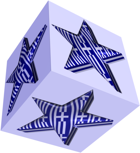 3d Plastic Greek Cube - Triangle (608x579), Png Download