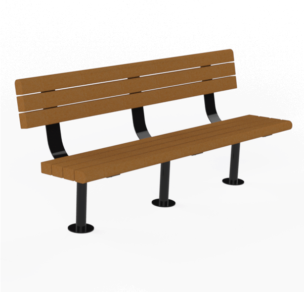 Forest Park Bench With Back - Pw Athletic Mfg. Co. (600x600), Png Download