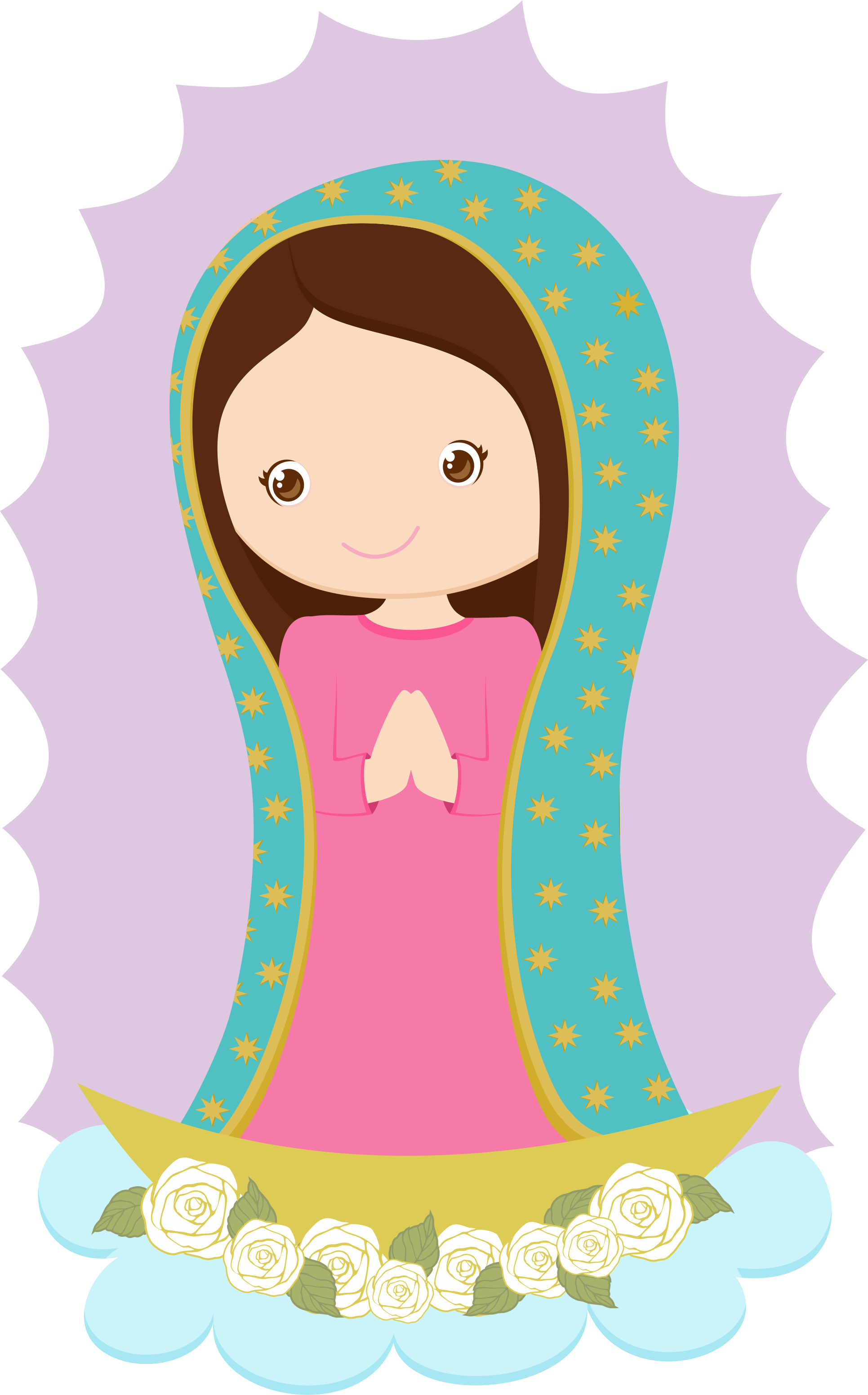 Download Virgen De Guadalupe Decoration Noel, First Communion, - Virgen De  Maria Animada PNG Image with No Background 