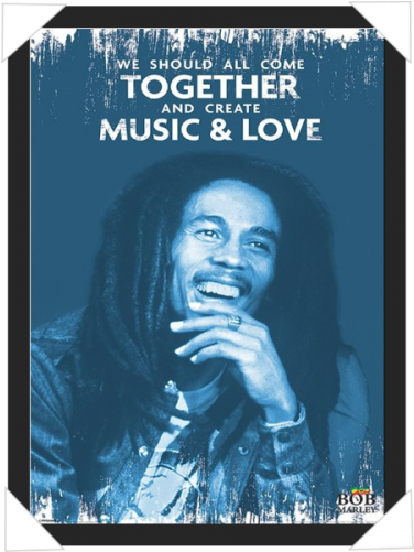 #208 - Bob Marley Music And Love (500x500), Png Download