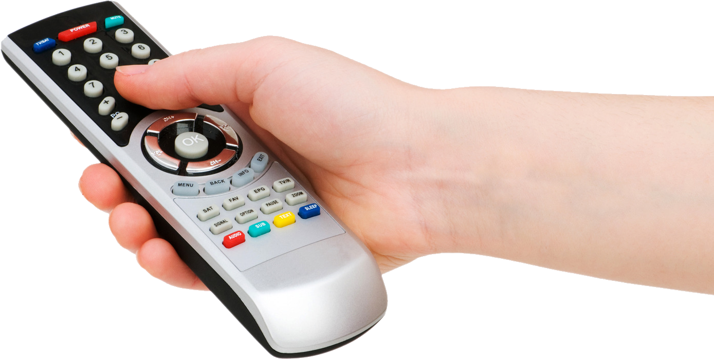 Russian Programming With Directv - Hand Holding Remote Png (1735x1152), Png Download