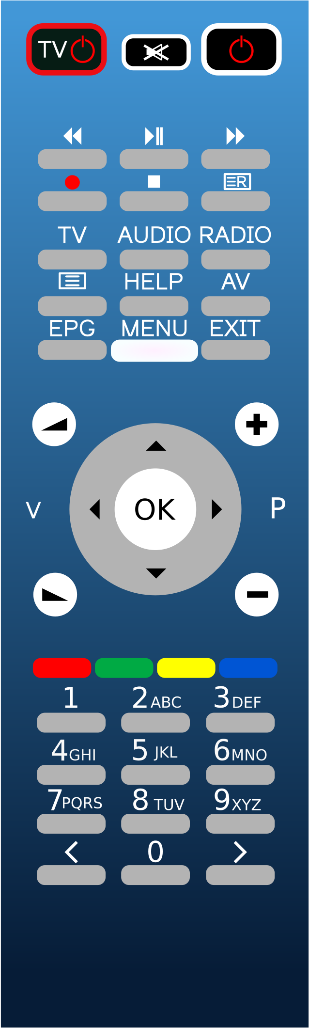 This Free Icons Png Design Of Blue Remote (1697x2400), Png Download